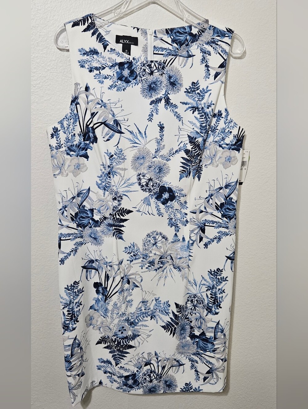 ALYX White and Blue Floral Sleeveless Tunic